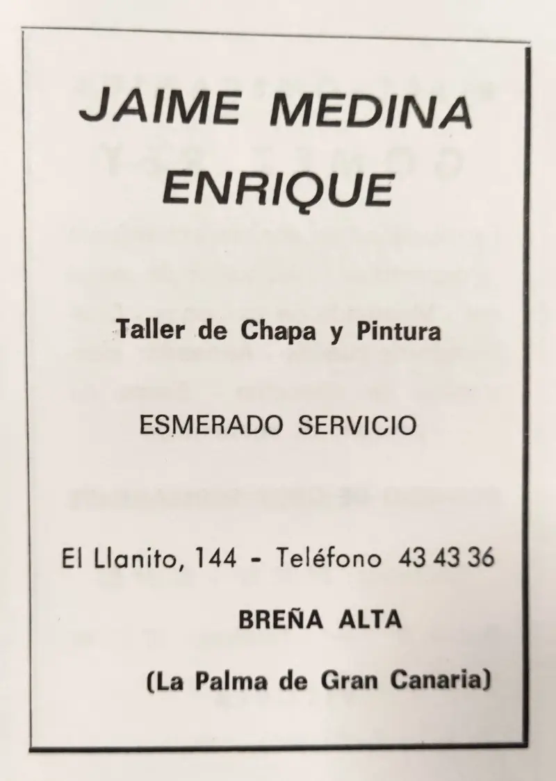 Publicidad La Palma, 1971